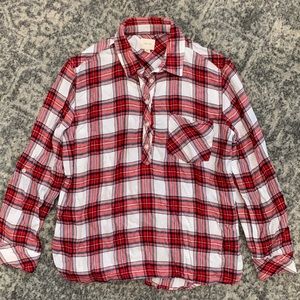 id:23 Red, Navy, and White Plaid Tunic